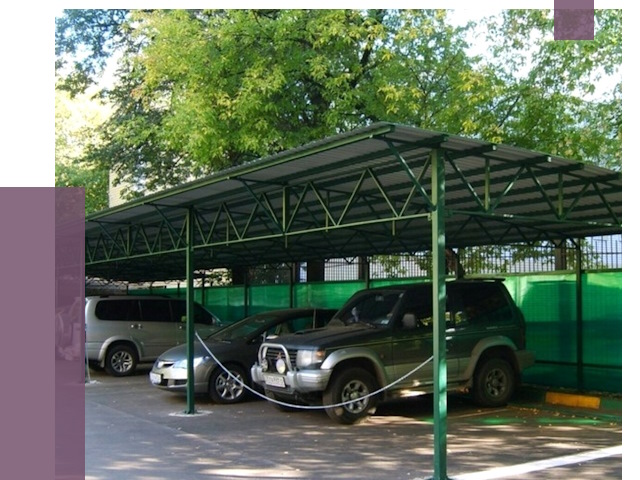 Навесы для парковки в Энгельсе от 83673 руб. заказать | ПРОЛЁТ-Энг