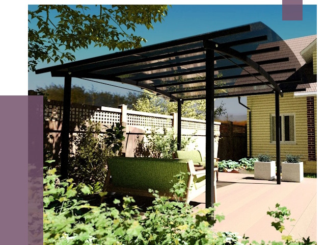 Навесы для террасы в Энгельсе от 13590 руб. под ключ | ПРОЛЁТ-Энг