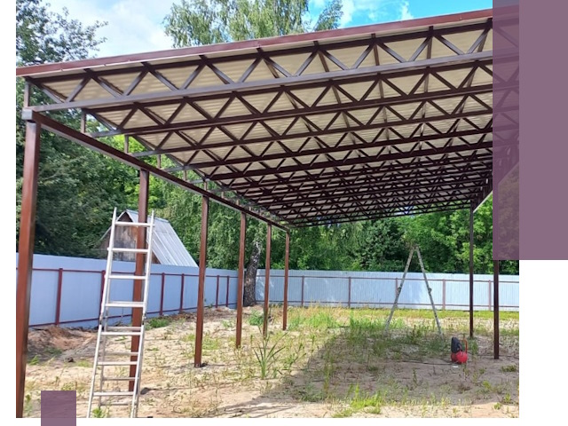 Односкатные навесы под ключ в Энгельсе — изготовление и монтаж