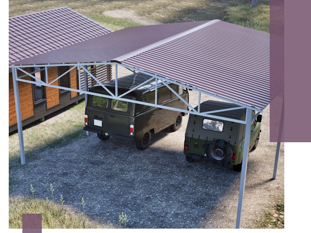 Двускатные навесы под ключ в Энгельсе — изготовление и монтаж