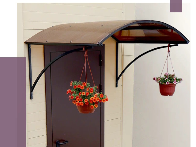 Козырьки над входом в Энгельсе от 15456 руб.  | ПРОЛЁТ-Энг