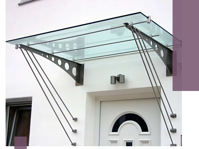 Козырьки над входом под ключ в Энгельсе — изготовление и монтаж