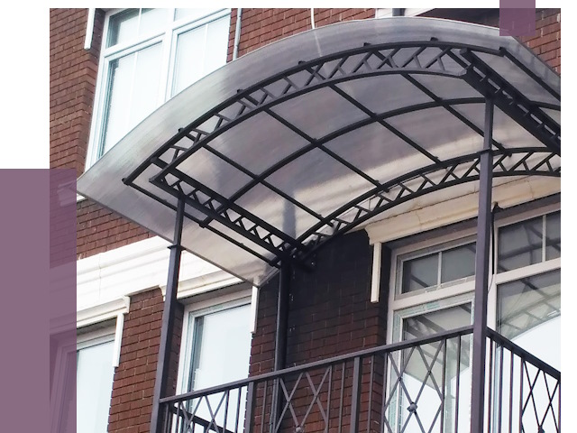 Козырьки над балконом в Энгельсе от 9007 руб. | ПРОЛЁТ-Энг