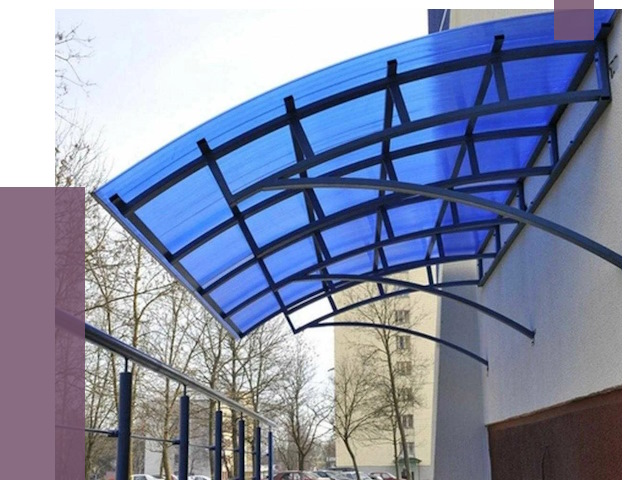 Козырьки из поликарбоната в Энгельсе от 4477 руб. под ключ | ПРОЛЁТ-Энг