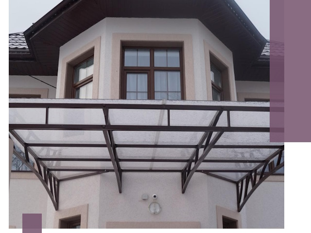 Козырьки из поликарбоната под ключ в Энгельсе