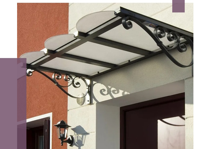 Односкатные козырьки в Энгельсе от 8740 руб.  | ПРОЛЁТ-Энг