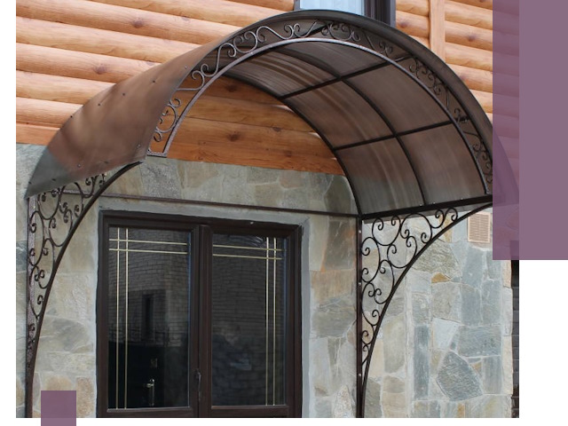 Арочные козырьки под ключ в Энгельсе: изготовление и монтаж